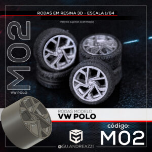 M02 - VW Polo - Rodas 3D  para 1/64