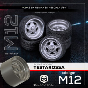 M12 - Testarossa - Rodas 3D  para 1/64