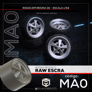 MA0 - Raw Escra - Rodas 3D  para 1/64