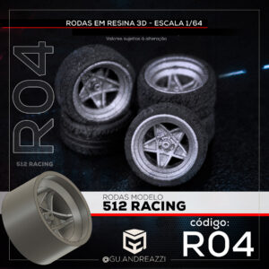 R04 - 512 Racing - Rodas 3D  para 1/64
