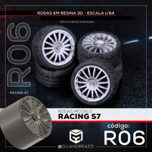 R06 - Racing S7 - Rodas 3D  para 1/64
