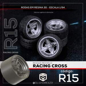 R15 - Racing Cross - Rodas 3D  para 1/64