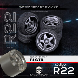 R22 - F1 GTR - Rodas 3D  para 1/64