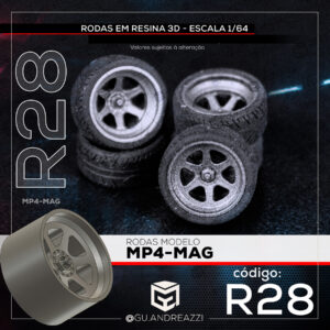 R28 - MP4-MAG - Rodas 3D  para 1/64
