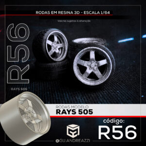 R56 - Rays 505 - Rodas 3D para 1/64