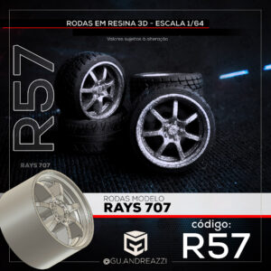R57 - Rays 707 - Rodas 3D para 1/64