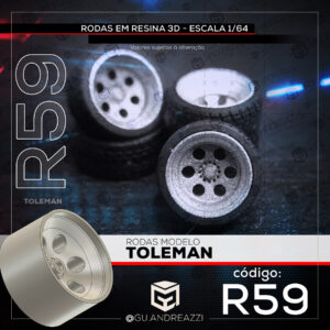 R59 - Toleman - Rodas 3D para 1/64