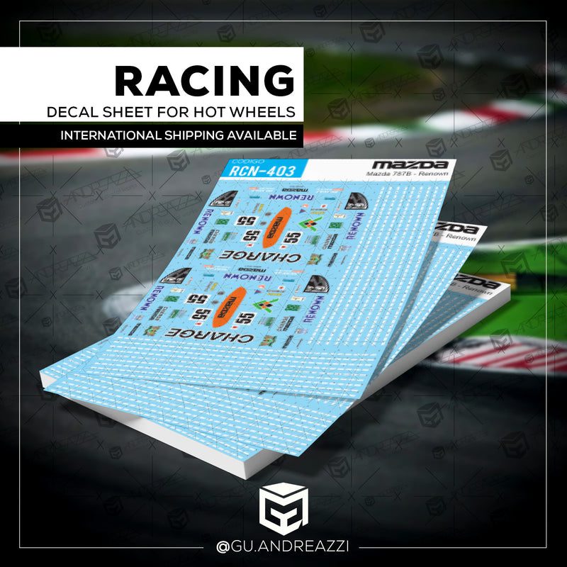 RCN403 - Mazda 787B Renown - Decal 1/64 - Andreazzi Custom Works