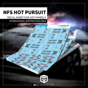 NFS801 - Lamborghini Polícia - NFS Hot Pursuit - Decal 1/64