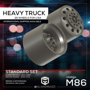 M86 - Heavy Truck - Rodas 3D  para 1/64