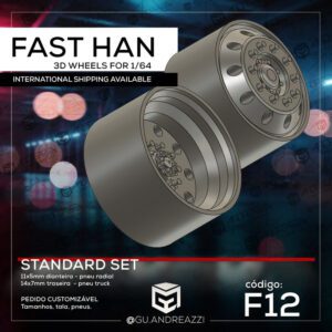 F12 - Fast Han - Rodas 3D  para 1/64