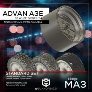 MA3 - Advan A3E - Rodas 3D  para 1/64