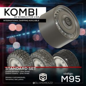 M95 - Kombi - Rodas 3D  para 1/64