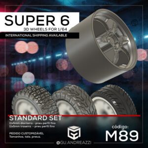 M89 - Super Six - Rodas 3D  para 1/64