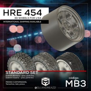 MB3 - HRE 454 - Rodas 3D  para 1/64