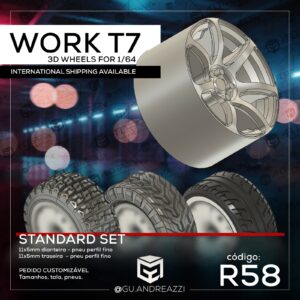 R58 - Work T7 - Rodas 3D para 1/64