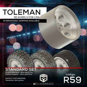 R59 - Toleman - Rodas 3D para 1/64