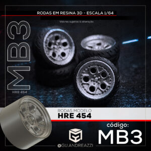 MB3 - HRE 454 - Rodas 3D  para 1/64