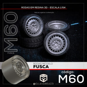 M60 - Fusca - Rodas 3D para 1/64