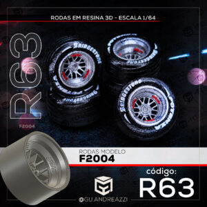 R63 - F2004 - Rodas 3D para 1/64